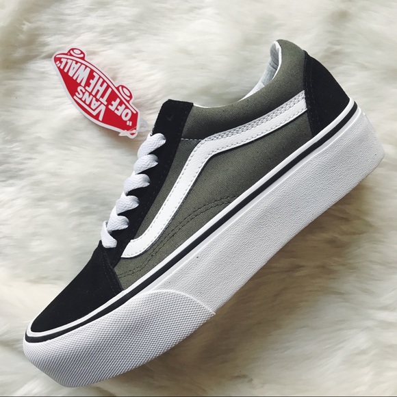 vans old skool platform green